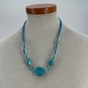 Mermaidcore blue beaded necklace